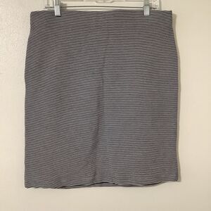 NWT Premise Striped Black White Twee Minimalist Work School Pencil Skirt Large